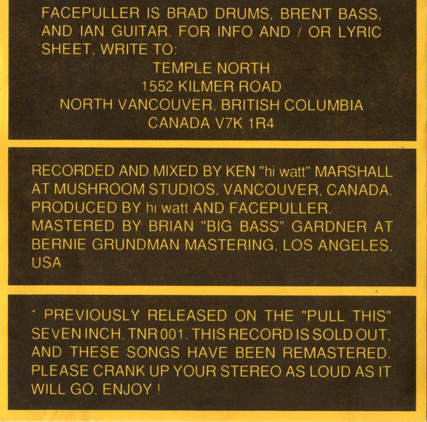 Facepuller - Cranial Expansion Device | Temple North Records (SA 92086) - 2