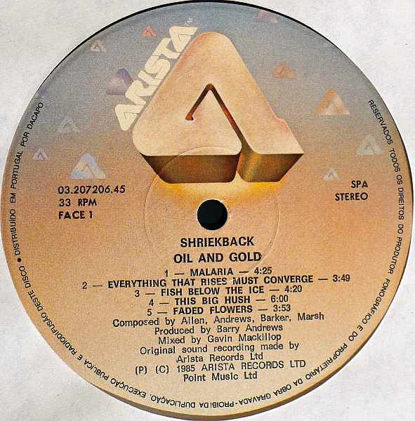 Shriekback - Oil And Gold | Arista (03.207206.45) - 2