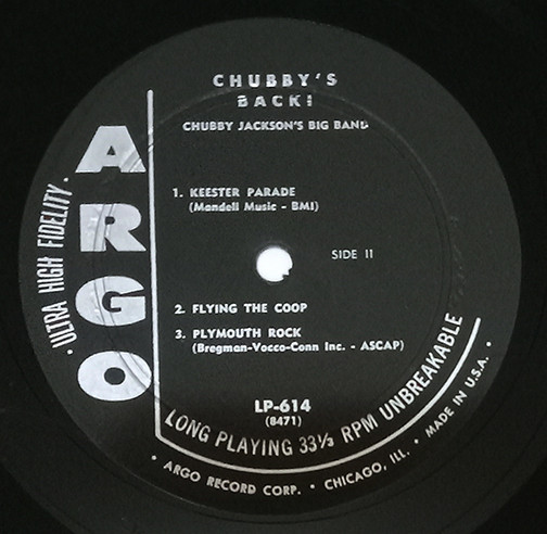 Chubby Jackson's Big Band - Chubby's Back! | Argo (LP-614) - 3