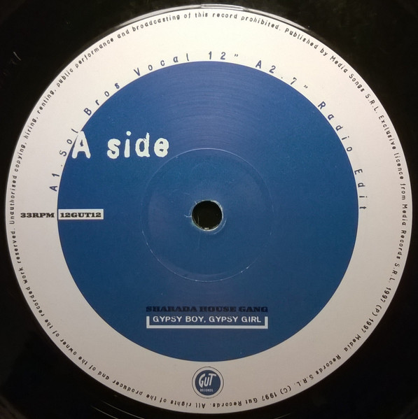 Sharada House Gang - Gypsy Boy, Gypsy Girl | Gut Records (12GUT12) - 3