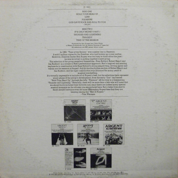 Argent - The Argent Anthology - A Collection Of Greatest Hits | Epic (PE 33955) - 2 Argent - The Argent Anthology - A Collection Of Greatest Hits | Epic (PE 33955) - 2