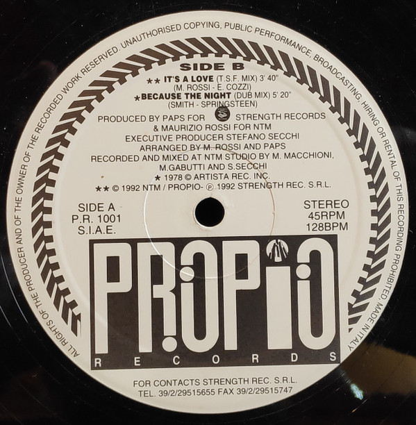 Co.Ro. - Because The Night | Propio Records (P.R. 1001) - 2 Co.Ro. - Because The Night | Propio Records (P.R. 1001) - 2