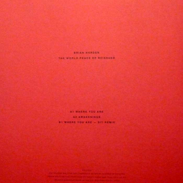 Brian Harden - The World Peace EP Reissued | Colt Music (COLT002) - 2