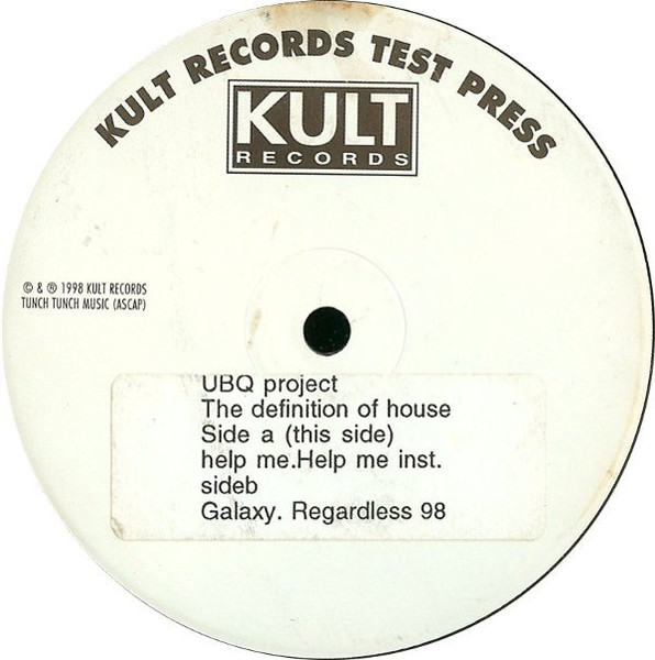 UBQ Project - The Definition Of House E.P | Kult Records (TUNCH 019) - main UBQ Project - The Definition Of House E.P | Kult Records (TUNCH 019) - main