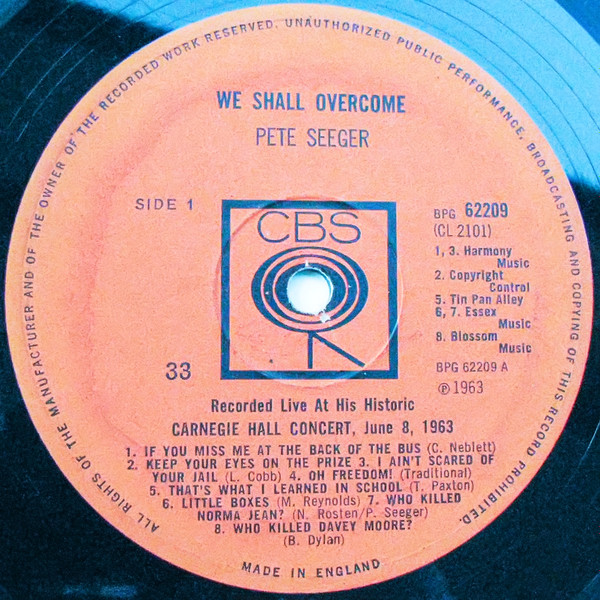 Pete Seeger - We Shall Overcome | CBS (BPG 62209) - 4