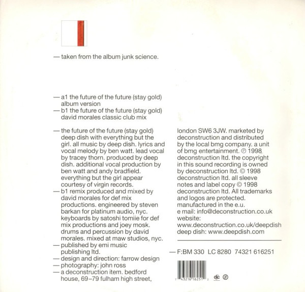 Deep Dish With Everything But The Girl - The Future Of The Future (Stay Gold) | Deconstruction (74321 616251) - 2 Deep Dish With Everything But The Girl - The Future Of The Future (Stay Gold) | Deconstruction (74321 616251) - 2