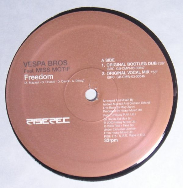 Vespa Bros Feat. Miss Motif - Freedom | Rise (RISE 215) - main Vespa Bros Feat. Miss Motif - Freedom | Rise (RISE 215) - main