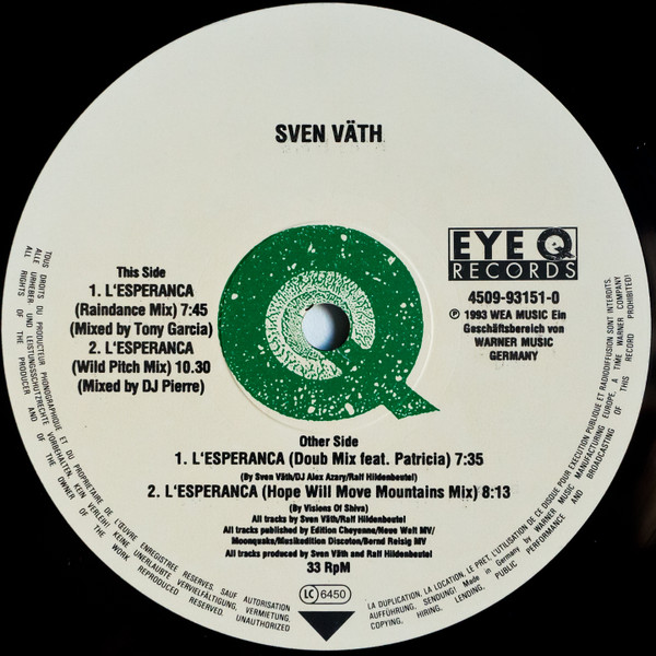 Sven Väth - L'Esperanza | Eye Q Records (4509-93151-0) - 4 Sven Väth - L'Esperanza | Eye Q Records (4509-93151-0) - 4