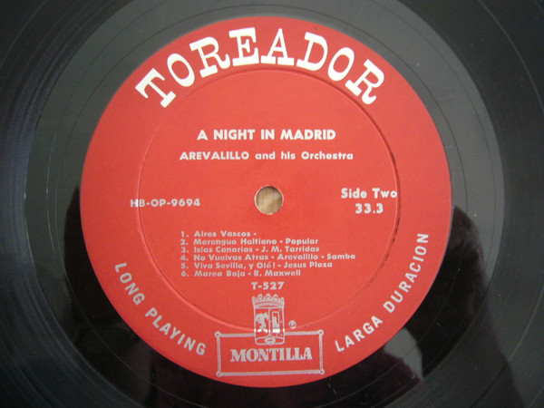 Salvador Arevalillo , Arevalillo Y Su Orquesta - A Night In Madrid | Toreador (T-527) - 4