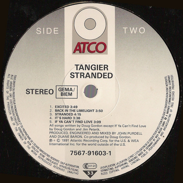 Tangier - Stranded | ATCO Records (7567-91603-1) - 4