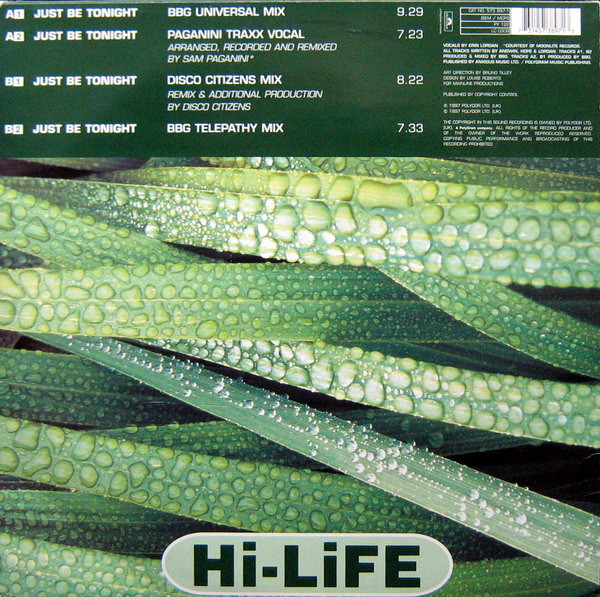 BBG Featuring Erin Lordan - Just Be Tonight | Hi Life Recordings (573 897-1) - 2