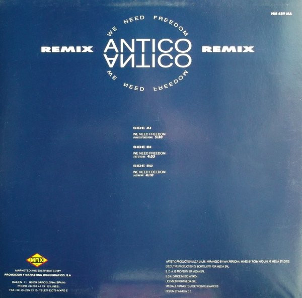 Antico - We Need Freedom Remix | Max Music (NM-489-MA) - 2