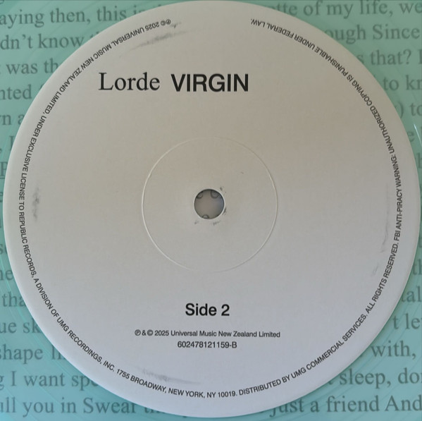 Lorde - Virgin | Universal Music New Zealand (602478121180) - 4 Lorde - Virgin | Universal Music New Zealand (602478121180) - 4
