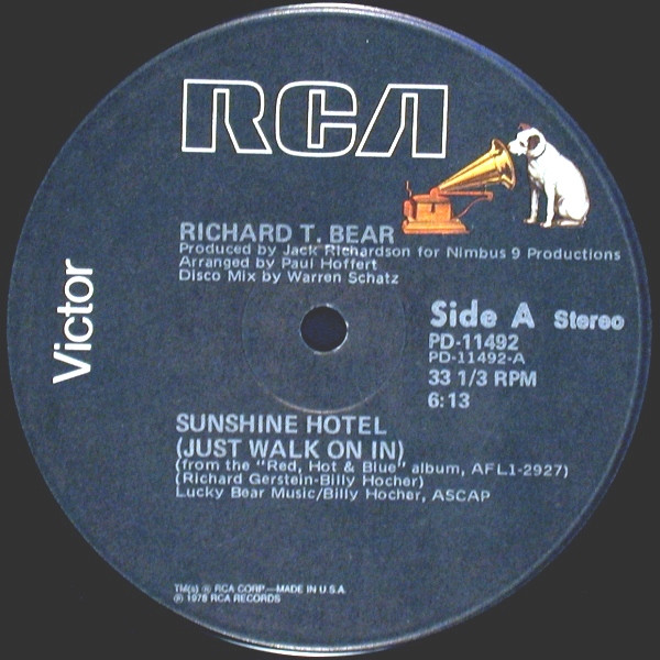 Richard T. Bear - Sunshine Hotel (Just Walk On In) | RCA Victor (PD-11492) - main