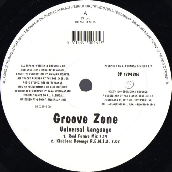 Groove Zone - Universal Language | Spotsound Records (SP 1794806)