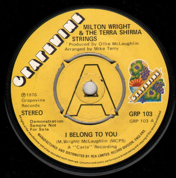 Milton Wright & The Terra Shirma Strings - I Belong To You / The Gallop | Grapevine (GRP 103)