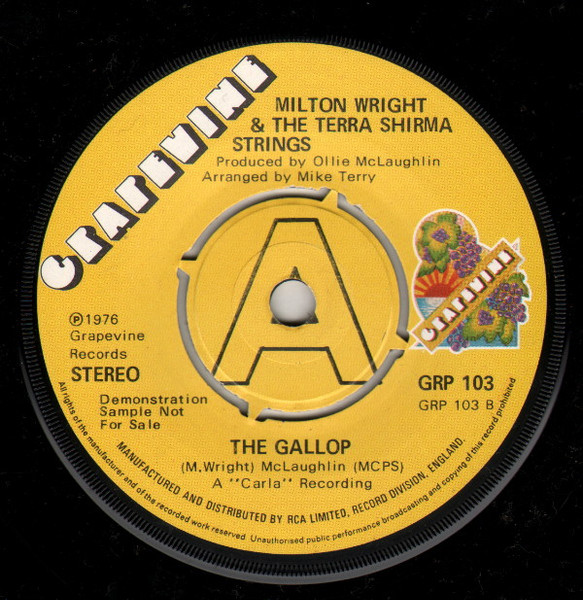 Milton Wright & The Terra Shirma Strings - I Belong To You / The Gallop | Grapevine (GRP 103) - 2