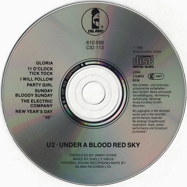 U2 - Under A Blood Red Sky (Live) | Island Records (610 559) - 3