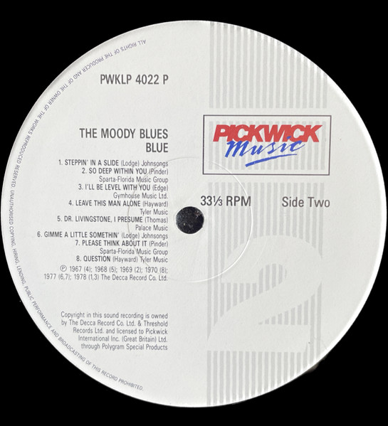 The Moody Blues - Blue | Pickwick Music (PWKLP 4022 P) - 4