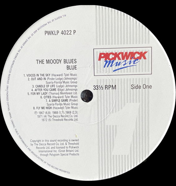 The Moody Blues - Blue | Pickwick Music (PWKLP 4022 P) - 3