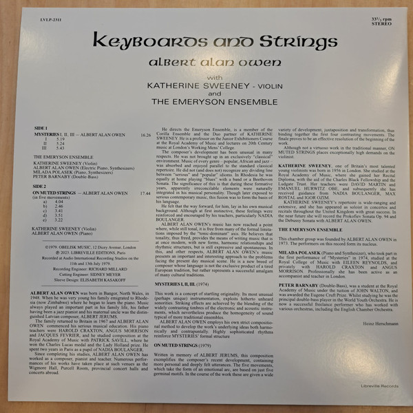 Albert Alan Owen - Keyboards And Strings | Libreville Records (LVLP-2311) - 2 Albert Alan Owen - Keyboards And Strings | Libreville Records (LVLP-2311) - 2