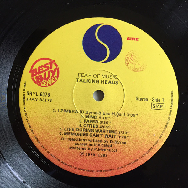 Talking Heads - Fear Of Music | Sire (SRYL 6076) - 3 Talking Heads - Fear Of Music | Sire (SRYL 6076) - 3