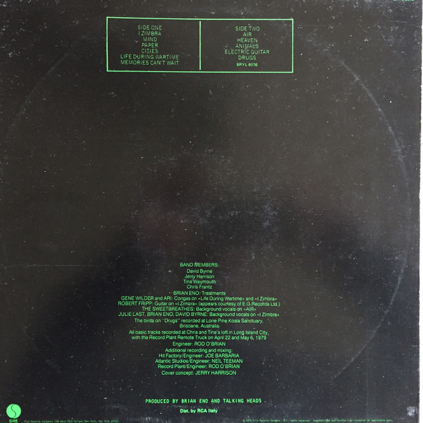 Talking Heads - Fear Of Music | Sire (SRYL 6076) - 2 Talking Heads - Fear Of Music | Sire (SRYL 6076) - 2