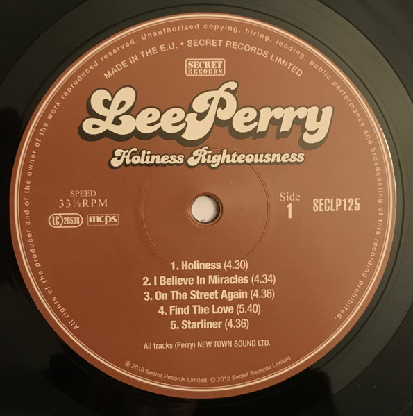 Lee Perry - Holiness Righteousness | Secret Records Limited (SECLP125) - 3 Lee Perry - Holiness Righteousness | Secret Records Limited (SECLP125) - 3