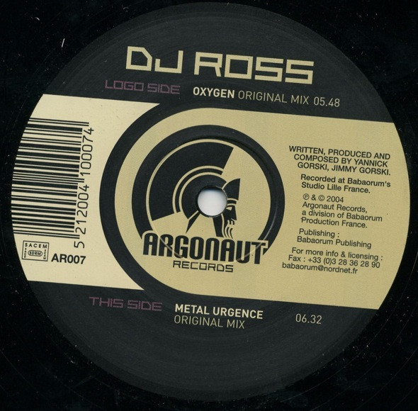 DJ Ross - Oxygen | Argonaut Records (AR007)