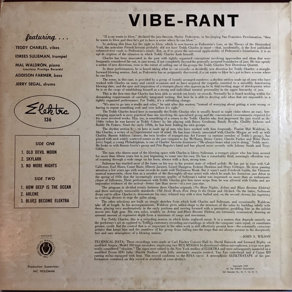 Teddy Charles - Vibe-Rant | Elektra (EKL-136) - 2