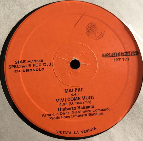 Umberto Balsamo / Laura Luca - Mai Più / Vivi Come Vuoi / Amsterdam / Raggi Di Sole | Fonit Cetra (JBT 771) Umberto Balsamo / Laura Luca - Mai Più / Vivi Come Vuoi / Amsterdam / Raggi Di Sole | Fonit Cetra (JBT 771)