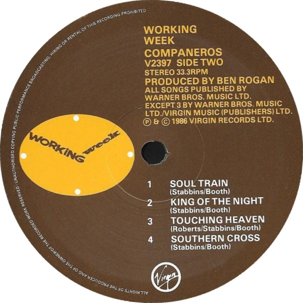 Working Week - Compañeros | Virgin (V 2397) - 4