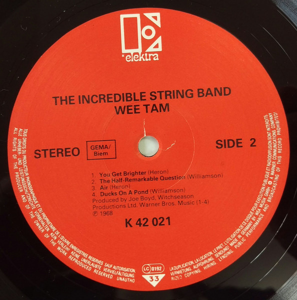 The Incredible String Band - Wee Tam | Elektra (K 42021) - 4