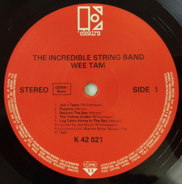 The Incredible String Band - Wee Tam | Elektra (K 42021) - 3