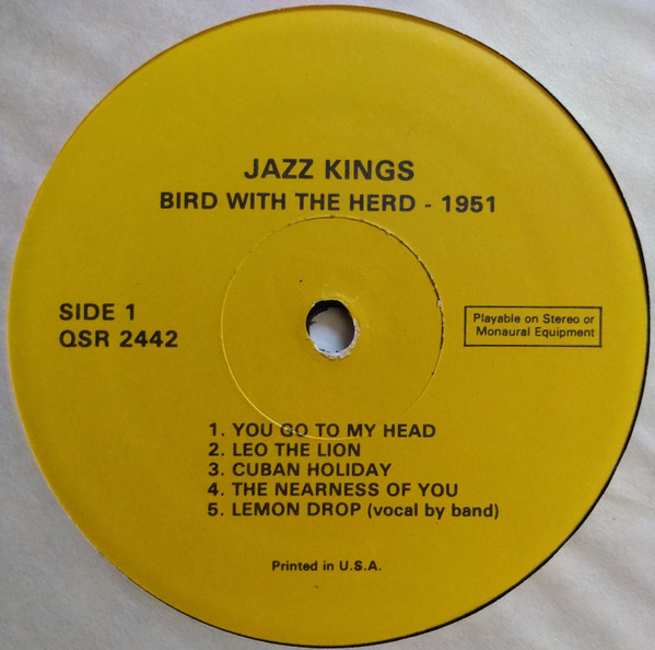 Charlie Parker - Bird With The Herd - 1951 | Alamac (QSR 2442) - 2