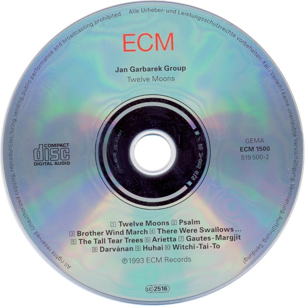 Jan Garbarek Group - Twelve Moons | ECM Records (ECM 1500) - 3