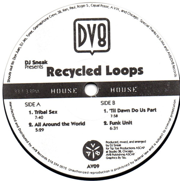 DJ Sneak - Recycled Loops | AV8 Records (AV09)