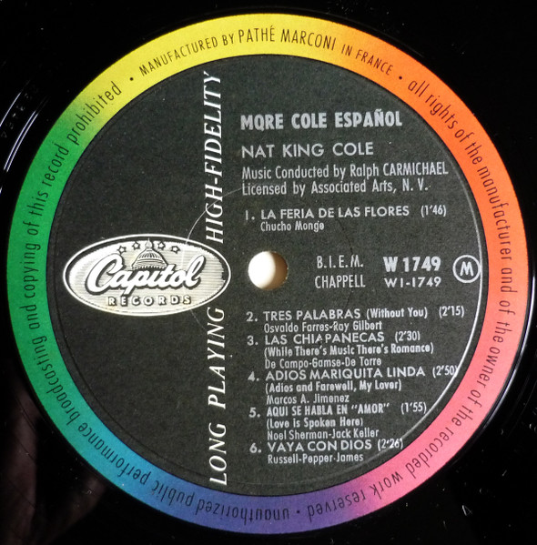 Nat King Cole - More Cole Español | Capitol Records (W1749) - 4
