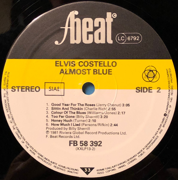 Elvis Costello & The Attractions - Almost Blue | F-Beat (FB K 58 392) - 4 Elvis Costello & The Attractions - Almost Blue | F-Beat (FB K 58 392) - 4