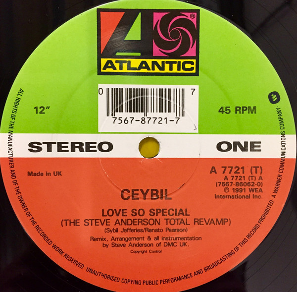 Ceybil Jefferies - Love So Special | Atlantic (A 7721 T) - 2