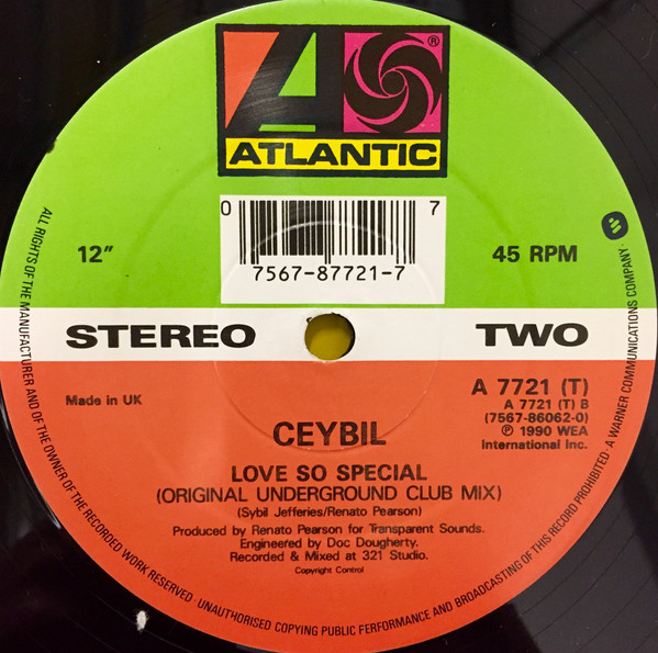 Ceybil Jefferies - Love So Special | Atlantic (A 7721 T) - 3