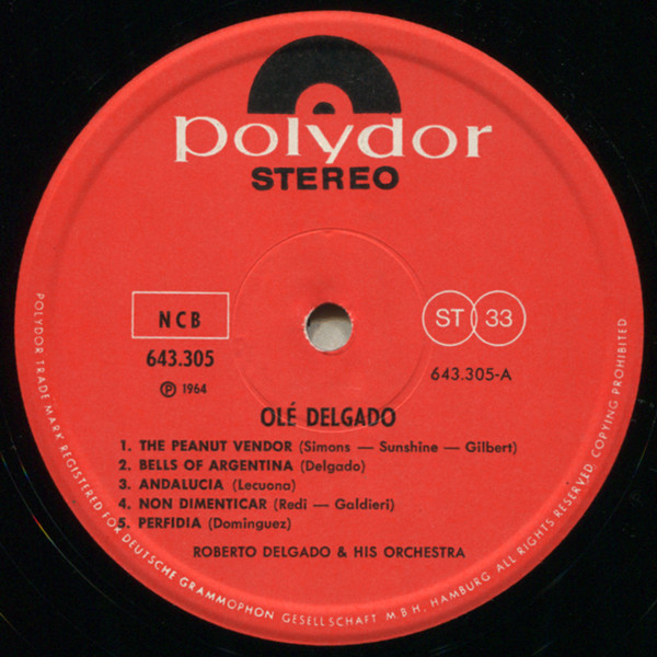 Roberto Delgado & His Orchestra - Olé Delgado [Vinyl] | Polydor (643 305) - 3