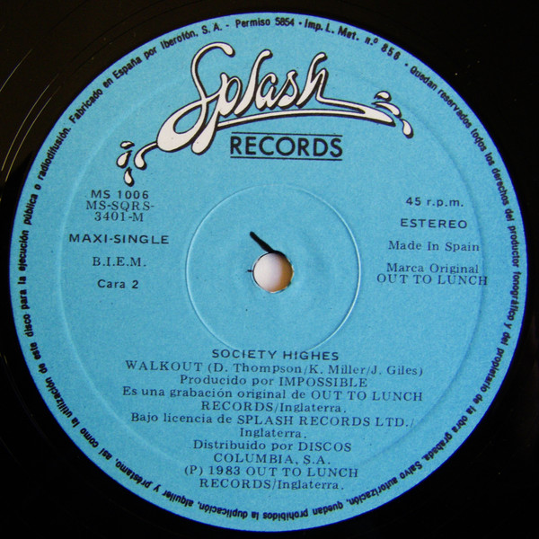 Society Highes - Boots / Walkout | Splash Records (MS 1006) - 4