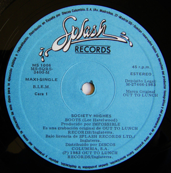 Society Highes - Boots / Walkout | Splash Records (MS 1006) - 3