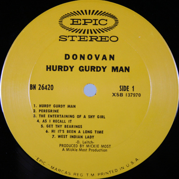 Donovan - The Hurdy Gurdy Man | Epic (BN 26420) - 3