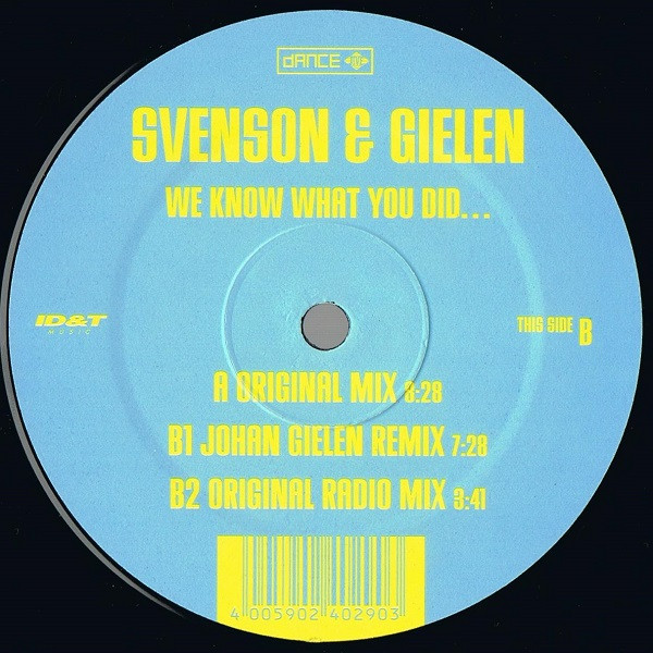 Svenson & Gielen - We Know What You Did... | Dance Jive (RTD 103.4029.0) - 2