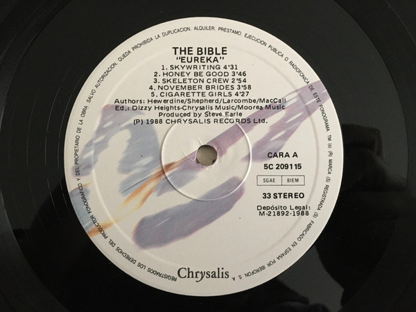 The Bible - Eureka | Chrysalis (5C 209 115) - 3