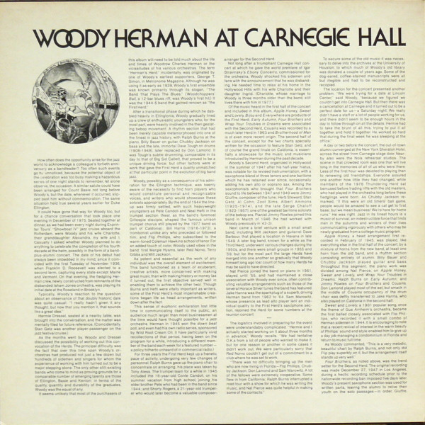 Woody Herman & The New Thundering Herd - The 40th Anniversary, Carnegie Hall Concert | RCA Victor (PL 02203) - 2
