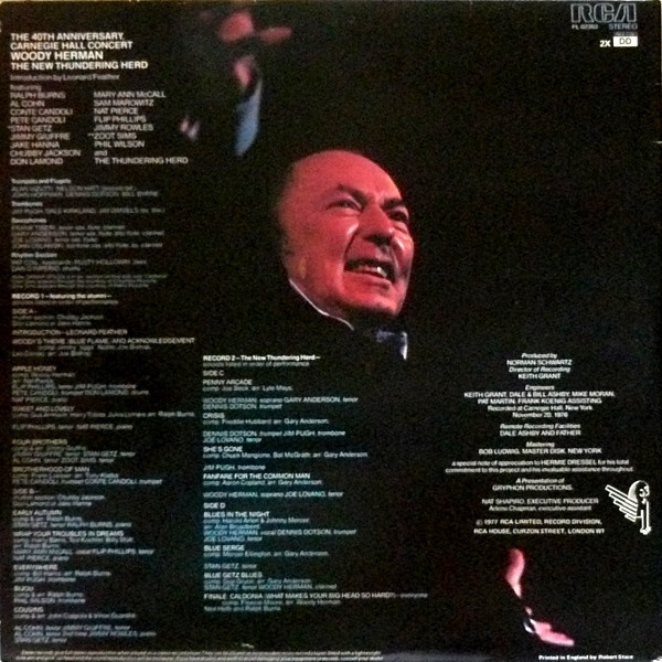 Woody Herman & The New Thundering Herd - The 40th Anniversary, Carnegie Hall Concert | RCA Victor (PL 02203)