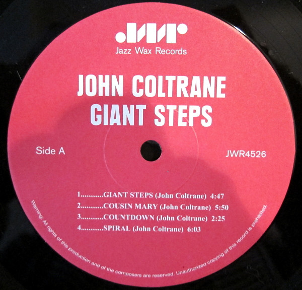 John Coltrane - Giant Steps | Jazz Wax Records (JWR 4526) - 3